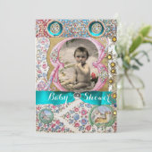 KLEINE PRINCE BABY SHOWER FLORAL GEMSTONES KAART (Staand voorkant)
