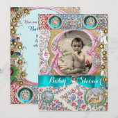 KLEINE PRINCE BABY SHOWER FLORAL GEMSTONES KAART (Voorkant / Achterkant)