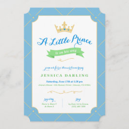 Kleine Prince Baby Shower-uitnodigingen | Blauw Kaart