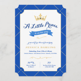 Kleine Prince Baby Shower-uitnodigingen | Royal Bl Kaart