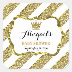 Kleine Prince Sticker, Faux Gold Glitter & Folie Vierkante Sticker