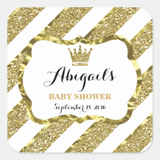 Kleine Prince Sticker, Faux Gold Glitter & Folie Vierkante Sticker (Voorkant)