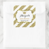 Kleine Prince Sticker, Faux Gold Glitter & Folie Vierkante Sticker (Tas)