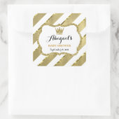 Kleine Prince Sticker, Faux Gold Glitter & Folie Vierkante Sticker (Tas)