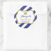 Kleine Prince Sticker, Royal Blue Faux Glitter Ronde Sticker (Tas)