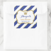 Kleine Prince Sticker, Royal Blue Faux Glitter Vierkante Sticker (Tas)