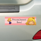 Kleine princesdeursticker bumpersticker (Op auto)