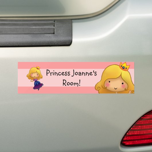 Kleine princesdeursticker bumpersticker (Op auto)