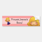 Kleine princesdeursticker bumpersticker (Voorkant)
