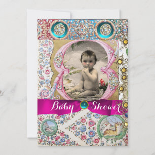 KLEINE PRINCESS BABY SHOWER FLORAL GEMSTONES KAART