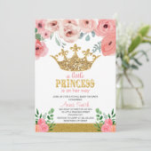 kleine Princess Baby shower Invitation Kaart (Staand voorkant)