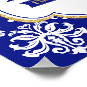 Kleine prins 1e verjaardag Koninklijk Blauw Welkom Poster (Hoek)