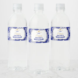 Kleine Prins 1e Verjaardagsfeestje Koninklijk Blau Waterfles Etiket