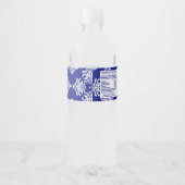 Kleine Prins 1e Verjaardagsfeestje Koninklijk Blau Waterfles Etiket (Achterkant)