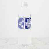 Kleine Prins 1e Verjaardagsfeestje Royal Blue Favo Waterfles Etiket (Achterkant)