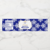 Kleine Prins 1e Verjaardagsfeestje Royal Blue Favo Waterfles Etiket (Enkel label)
