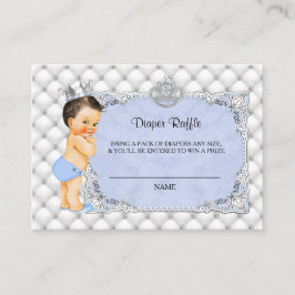 Kleine Prins Baby Blauwe Luier Raffle Ticket Informatiekaartje