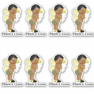 Kleine Prins Baby Jongen Bij Zwart Geel Sticker
