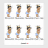 Kleine Prins Baby Jongen Blauw Gouden Kroon Etnisc Sticker (Vel)