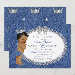 Kleine Prins Baby Jongen Denim & Diamanten Kaart