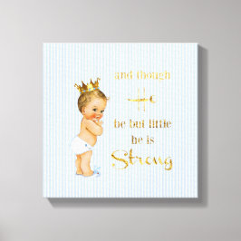 kleine prins baby jongen gouden krooncitaat canvas afdruk