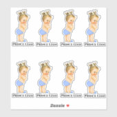 Kleine Prins Baby Jongen Lichtblauw Gouden Kroon Sticker (Vel)