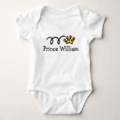 Kleine prins baby outfit met aangepaste naam romper (Voorkant)