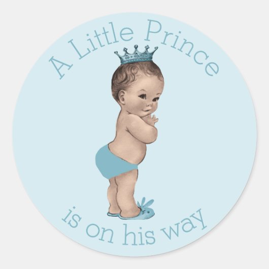  kleine prins Baby shower blauw Ronde Sticker (Voorkant)