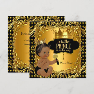 Kleine Prins Baby Shower Gouden Ratel Etnisch Kaart