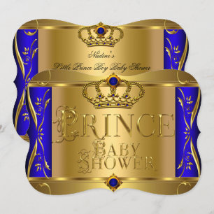 Kleine Prins Baby Shower Jongen Koninklijk Blauwe  Kaart