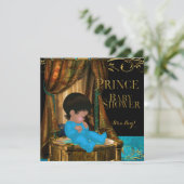 Kleine prins Baby shower Jongen Regal Blauwgroen K Kaart (Staand voorkant)