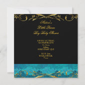 Kleine prins Baby shower Jongen Regal Blauwgroen K Kaart (Achterkant)