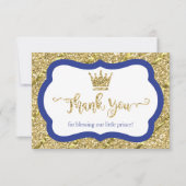 Kleine Prins Bedankt Card, Blauw, Faux Glitter (Voorkant)