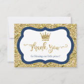 Kleine Prins Bedankt Card, Blauw, Faux Glitter (Voorkant)