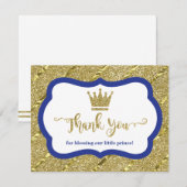 Kleine Prins Bedankt Card, Blauw, Faux Glitter (Voorkant / Achterkant)