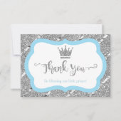 Kleine Prins Bedankt Card, Blauw, Faux Glitter (Voorkant)