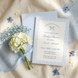 Kleine Prins Blauw Kant Baby Shower Jongen Kaart