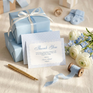Kleine Prins Blauwe Kant Baby Shower Jongen Bedankkaart