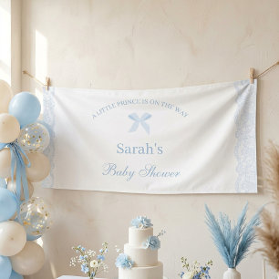 Kleine Prins Blauwe Kant Baby Shower Jongen Spandoek