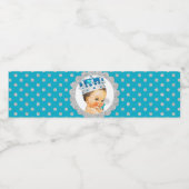 Kleine Prins Crown Rammelaar Turquoise Zilver Waterfles Etiket (Enkel label)