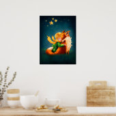 Kleine Prins en Fox. Kunstillustratie van de zuste Poster (Keuken)