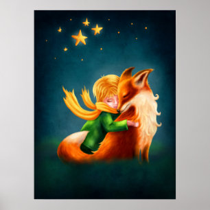 Kleine Prins en Fox. Kunstillustratie van de zuste Poster