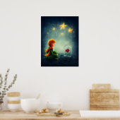Kleine Prins en Roos. Nursery Art Poster (Keuken)