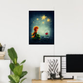 Kleine Prins en Roos. Nursery Art Poster (Thuiskantoor)