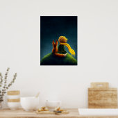 Kleine Prins en Vos. Kinderkamer Kunst Illustratie Poster (Keuken)
