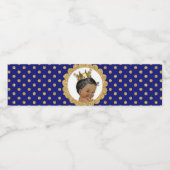 Kleine Prins Etnische Kroon Koninklijk Blauw Goud Waterfles Etiket (Enkel label)