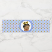Kleine Prins Etnische Kroon Lichtblauw Goud Waterfles Etiket (Enkel label)
