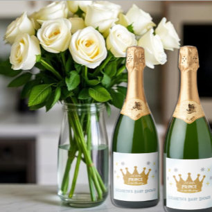 Kleine Prins Jongen Baby Borrel Sparkling Wijnetiket