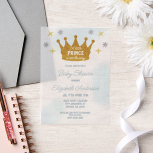 Kleine Prins Jongen Baby Borrel Vellum Uitnodigingen