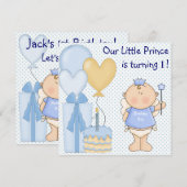 Kleine Prins Jongens 1e Verjaardagsfeest Kaart (Voorkant / Achterkant)